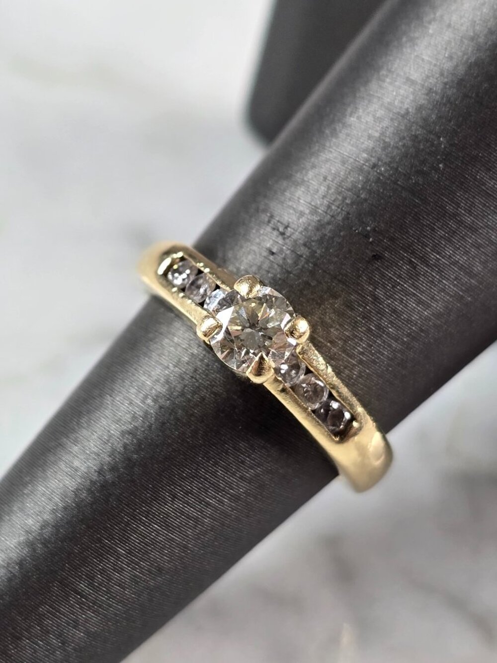 Womens Vintage Estate 14K Gold Krementz Diamond Ring, 4.6g E7241